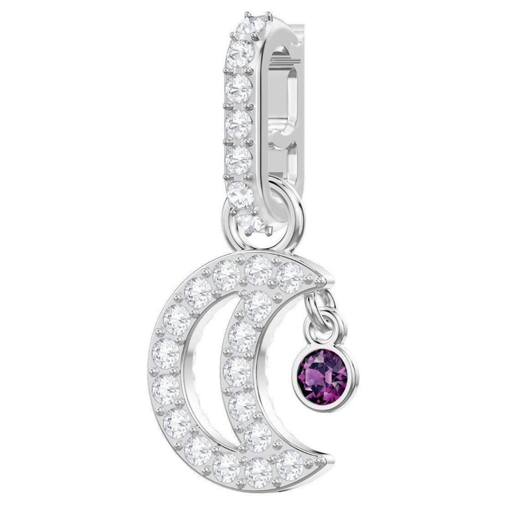 Rhodium Plated Crescent Moon Charm